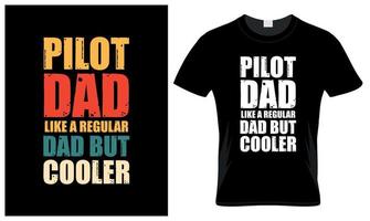 Pilot Papa Liebhaber Vaters Tag Jahrgang T-Shirt Design vektor