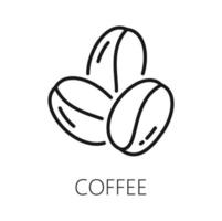 geröstet Kaffee Bohne Korn isoliert Gliederung Symbol vektor