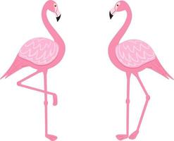 Illustration von ein Paar von Flamingos im ein eben Stil. Rosa Flamingo. vektor