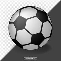 Fußball Ball auf schwarz Hintergrund 3d vektor