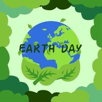 glücklich Erde Tag. Vektor Illustration von International Mutter Erde Tag. Design zum Erde Tag Feier oder Umwelt Anliegen. Grün Welt von Natur. speichern das Welt Design Poster. Grün Planet