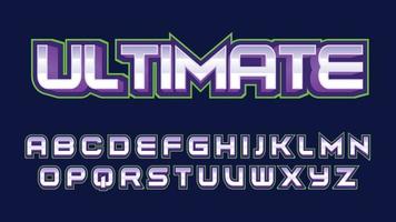 Typografie des lila und grünen modernen Gaming-Logos vektor