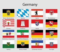 flaggor av de stater av Tyskland, Allt tysk landar flagga samling vektor