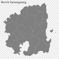 hög kvalitet Karta provins av söder korea vektor