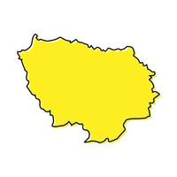 einfach Gliederung Karte von Ile-de-France ist ein Region von Frankreich vektor