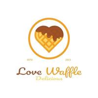 Waffel Logo einfach Illustration Entwurf für Gebäck Shop, Emblem, Abzeichen, Bäckerei Geschäft, Gebäck, Bäckerei, Vektor