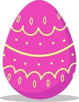 Vektor Illustration von ein Rosa Ostern Ei mit ein schön Muster. Ostern Ei mit ein Muster. Vektor isoliert Zeichnung.Postkarte.a eben Illustration gezeichnet durch Hand.