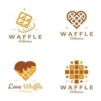 Waffel Logo einfach Illustration Entwurf für Gebäck Shop, Emblem, Abzeichen, Bäckerei Geschäft, Gebäck, Bäckerei, Vektor