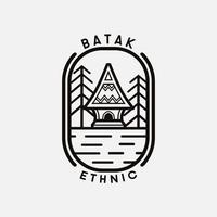 indonesisch Batak Haus Gebäude asiatisch Haus Logo mit bunt Design Vektor Kunst.