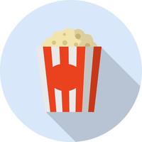 Popcorn. Film Theater Snack. Mais Mahlzeit im ein rot gestreift Paket vektor