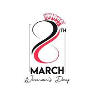 8. März, glücklicher Frauentag Typografietext. Vektorillustration vektor