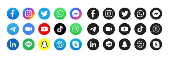 uppsättning sociala medier ikoner vektor