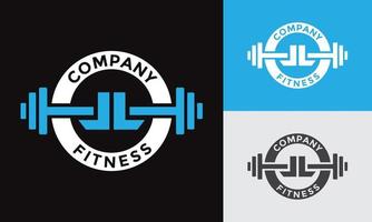 Monogramm Brief ll Fitness Emblem Logo vektor