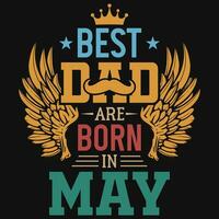bäst pappa är född i Maj födelsedag tshirt design vektor