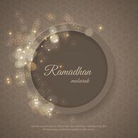 ramadan gratulationskort med cirkelram och spridande ljus vektor
