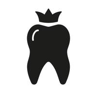 Dental Krone Silhouette Symbol. kieferorthopädisch Zahnersatz. Zähne Schutz implantieren. Zahn medizinisch Krone. Dental Behandlung unterzeichnen. Oral Pflege Glyphe Piktogramm. Zahnheilkunde Symbol. isoliert Vektor Illustration.