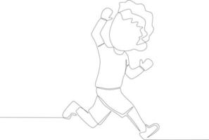 en pojke löpning rädd eftersom av de jordbävning vektor
