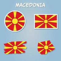 norr macedonia vektor Karta flagga silhuett illustration isolerat.