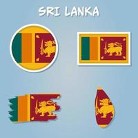 sri Lanka Flagge Overlay auf sri Lanka Karte mit polygonal Stil. vektor