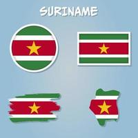 suriname Flagge Karte. Karte von das Republik von suriname mit das surinamisch Land Banner. vektor