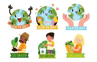 Earth Day Aufkleber Konzept vektor