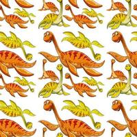 nahtloses Muster mit Fantasie-Dinosaurier-Karikatur vektor