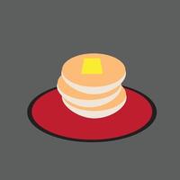 Illustration von ein Scheibe von Pfannkuchen auf ein Teller 2d Animation Vektor
