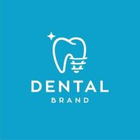 Zahn Reparatur Logo, Dental Pflege implantieren Zahn Logo Vektor Illustration abstrakt minimal Design