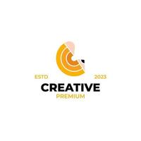 Vektor Brief c Bleistift Logo Design Konzept Illustration Idee