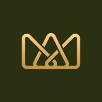 kunglig krona lyx linje modern logotyp vektor