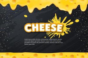 Käse Etikette Öko Essen Poster, Banner Speisekarte Produkt. Vektor Illustration.