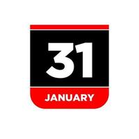 31: a januari vektor ikon. 31 jan kalender.