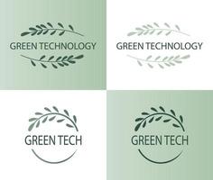 Logo Grün Technologie. Grün Ast Symbol. ökologisch freundlich Innovation. Biotechnologie. vektor