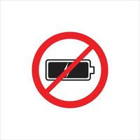 es ist verboten zu verwenden Batterien. tun nicht verwenden Batterien oder Leistung Bank. runden Verbot Zeichen, Aufkleber, Symbol. Vektor eben Illustration.