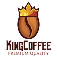 modern platt design enkel minimalistisk kunglig kung kaffe logotyp ikon design mall vektor med modern illustration begrepp stil för Kafé, kaffe affär, restaurang, bricka, emblem och märka