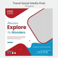 Reise und Tourismus Sozial Medien Post und Platz Flyer Post Banner Vorlage Design vektor