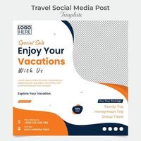 Reise und Tourismus Sozial Medien Post und Platz Flyer Post Banner Vorlage Design vektor