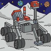 Neugierde Mars Rover farbig Karikatur Illustration vektor