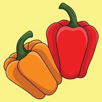 klocka peppar frukt färgad tecknad serie illustration vektor