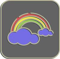 Symbol Regenbogen. Wetter Elemente Symbol. Symbole im geprägt Stil. gut zum Drucke, Netz, Smartphone Anwendung, Poster, Infografiken, Logo, Zeichen, usw. vektor