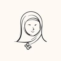 Hijab Kopf Kunst Vektor Illustration