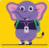 Vektor süß Elefant Karikatur Illustration Design halten Tasche