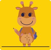 Vektor Pferd schreiben glücklich Giraffe mit ein Bleistift