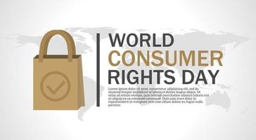 värld konsument rättigheter dag tema mall. vektor illustration
