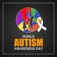 Welt Autismus Bewusstsein Tag Thema Vorlage. Vektor Illustration. geeignet zum Poster, Banner, Kampagne und Gruß Karte.