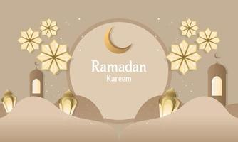 ramadan kareem av islamic festival design med islamic dekorationer vektor