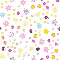 bunt Blumen- Muster im modisch minimalistisch Stil. Hand gezeichnet abstrakt Pflanze nahtlos Muster zum Verpackung Papier, Abdeckung, Textil, Hintergrund, Banner, Karten vektor