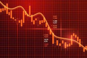 Negativ Diagramm von Investition finanziell Daten. das Konzept von wirtschaftlich Rezession und Krise. fallen von Welt Handel vektor