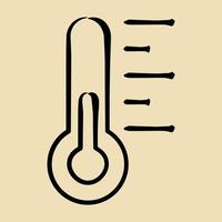 Symbol Temperatur. Wetter Elemente Symbol. Symbole im Hand gezeichnet Stil. gut zum Drucke, Netz, Smartphone Anwendung, Poster, Infografiken, Logo, Zeichen, usw. vektor