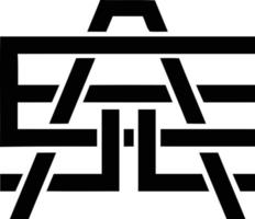 första brev aell logotyp aning vektor